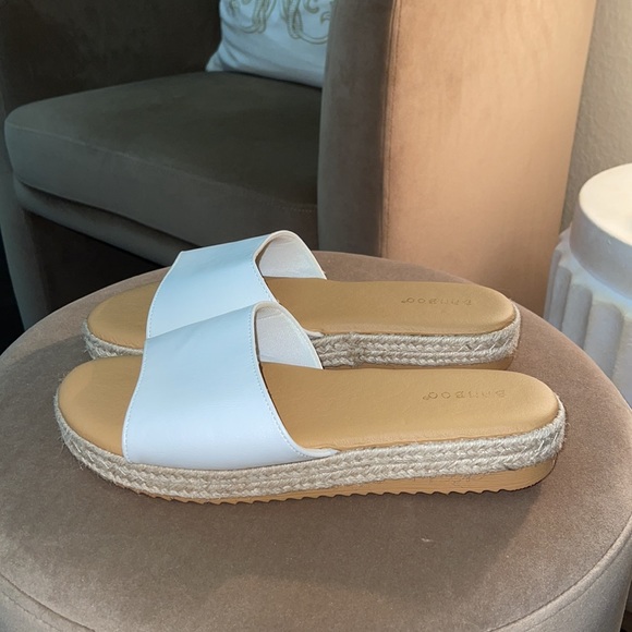 White Summer Sandal w/ 1/2 Inch Heel - Picture 3 of 5